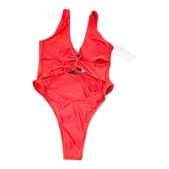 ChyrII Red Halter Neck One-Piece Swimsuit Size M - Picture 8 of 10